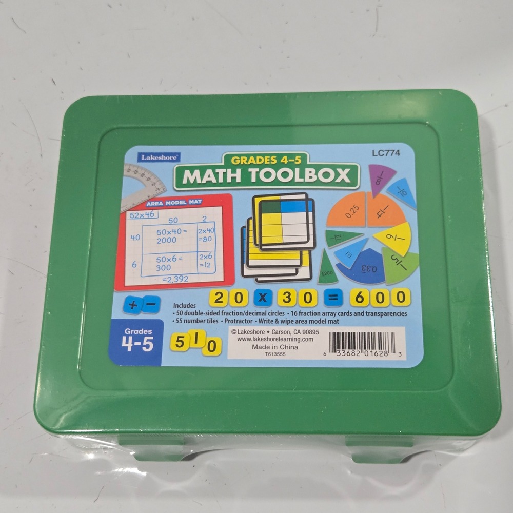 Lakeshore Math Toolbox Grades 4-5 LC774 Fractions Decimals Area Model Mat New
